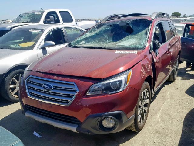 4S4BSENC6F3259548 - 2015 SUBARU OUTBACK 3. RED photo 2