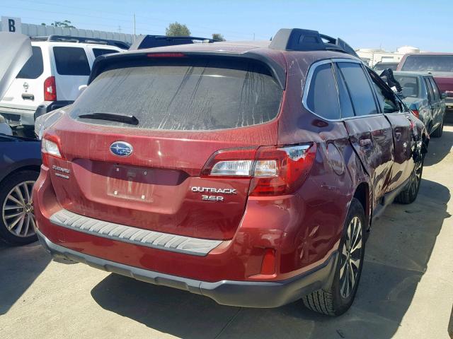 4S4BSENC6F3259548 - 2015 SUBARU OUTBACK 3. RED photo 4