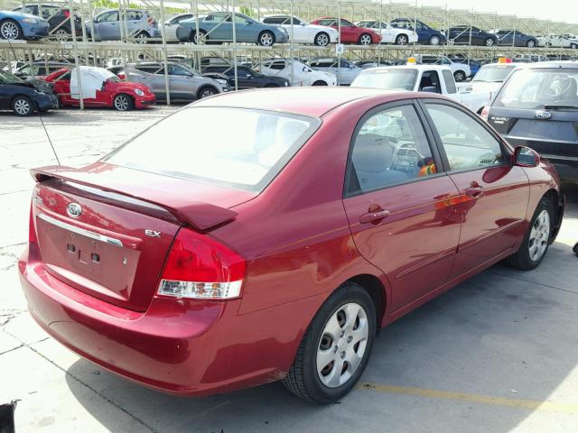 KNAFE121485563748 - 2008 KIA SPECTRA EX RED photo 4