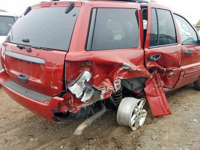 1J4GW48N24C183064 - 2004 JEEP GRAND CHER RED photo 9