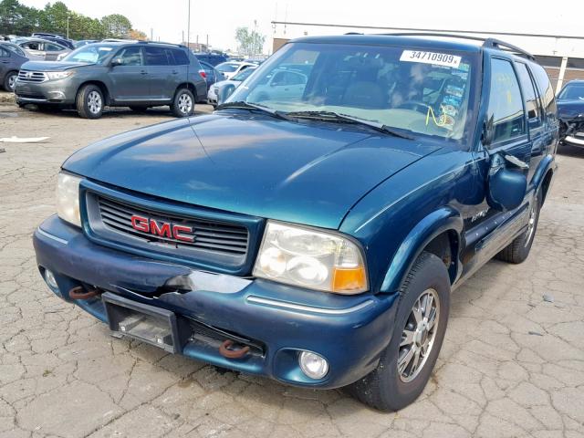 1GKDT13W7W2953238 - 1998 GMC ENVOY GREEN photo 2