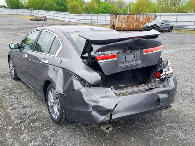 1HGCP3F88BA016761 - 2011 HONDA ACCORD EXL GRAY photo 3