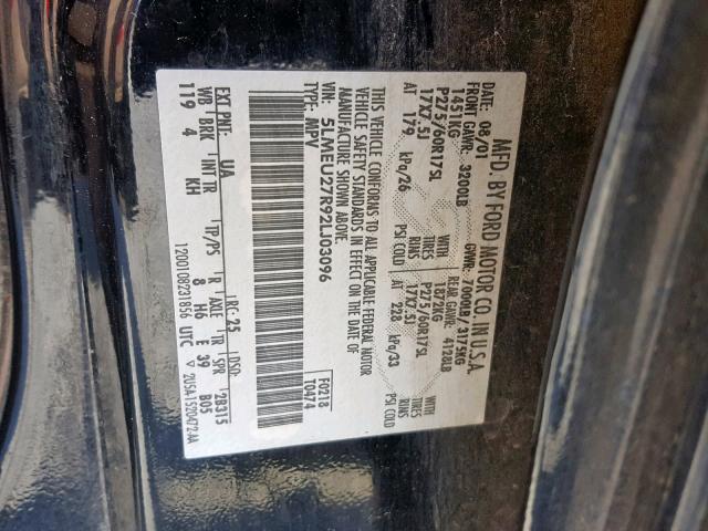 5LMEU27R92LJ03096 - 2002 LINCOLN NAVIGATOR 黑色 照片 10