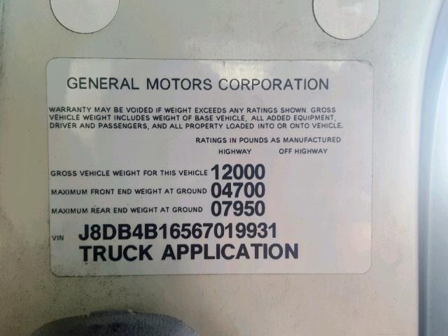 J8DB4B16567019931 - 2006 GMC W3500 W350 WHITE photo 10