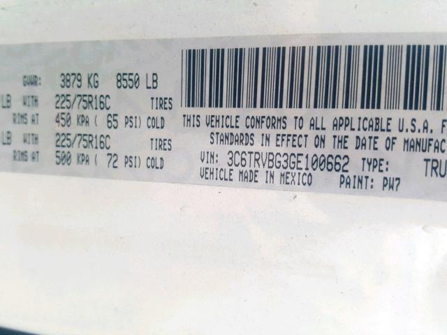 3C6TRVBG3GE100662 - 2016 RAM PROMASTER 白色 照片 10