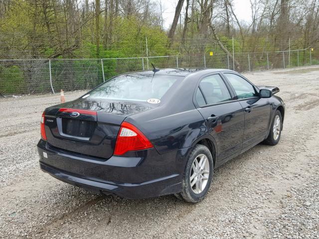 3FAHP0GA9CR431105 - 2012 FORD FUSION S BLACK photo 4