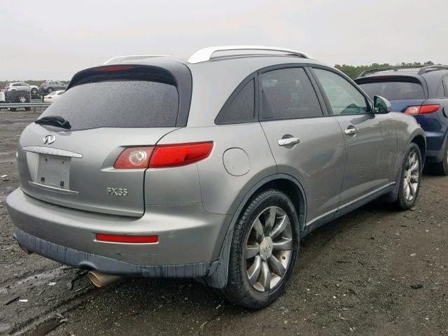 JNRAS08W54X220478 - 2004 INFINITI FX35 GRAY photo 4