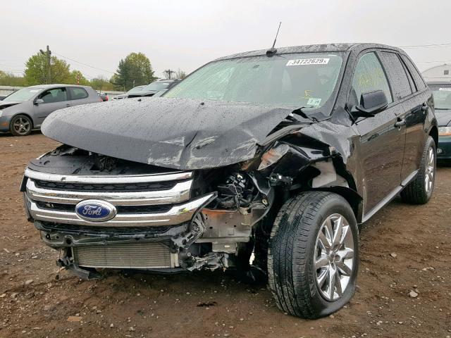 2FMDK4JC7EBB34288 - 2014 FORD EDGE SEL BLACK photo 2