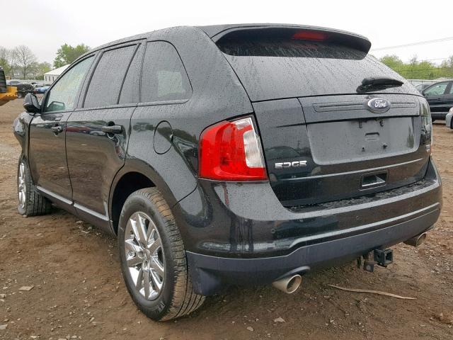 2FMDK4JC7EBB34288 - 2014 FORD EDGE SEL BLACK photo 3