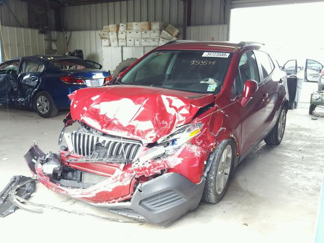 KL4CJASB0FB253549 - 2015 BUICK ENCORE RED photo 2