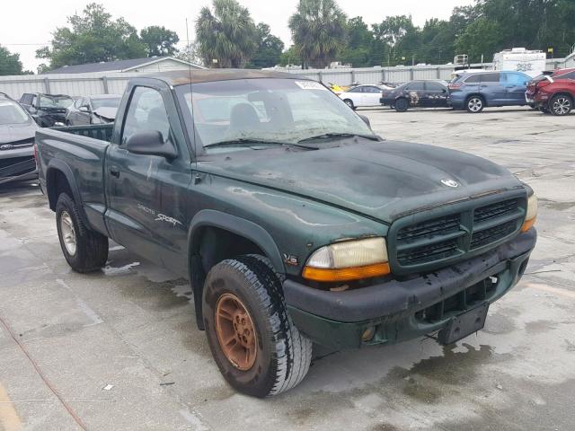 1B7GG26X7YS720986 - 2000 DODGE DAKOTA GREEN photo 1