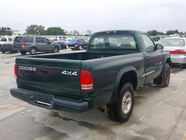 1B7GG26X7YS720986 - 2000 DODGE DAKOTA GREEN photo 4