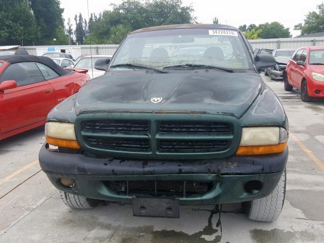 1B7GG26X7YS720986 - 2000 DODGE DAKOTA GREEN photo 9