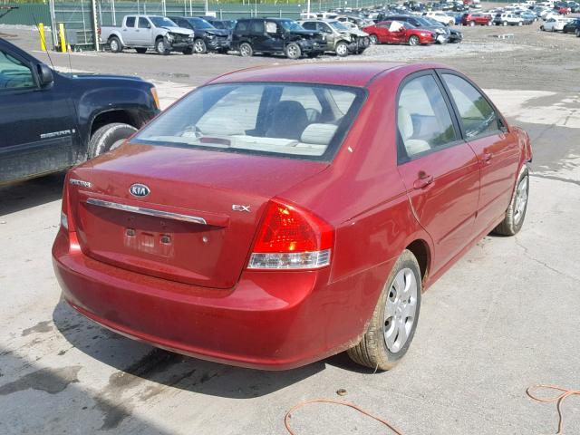 KNAFE222X95645676 - 2009 KIA SPECTRA EX RED photo 4