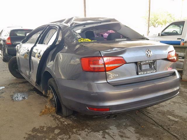 3VW1K7AJ4FM286985 - 2015 VOLKSWAGEN JETTA BASE 灰色 照片 3