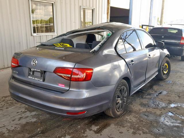 3VW1K7AJ4FM286985 - 2015 VOLKSWAGEN JETTA BASE 灰色 照片 4