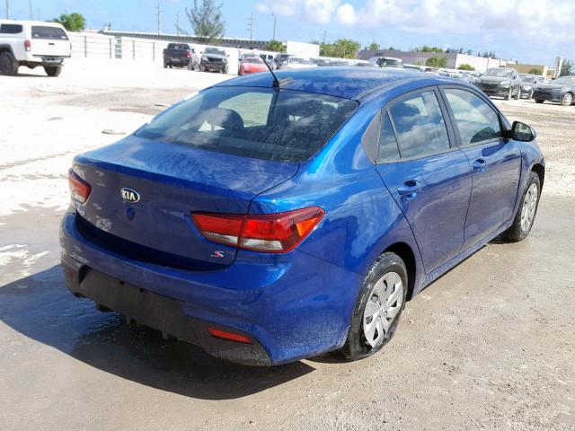 3KPA24AB0JE057880 - 2018 KIA RIO LX BLUE photo 4