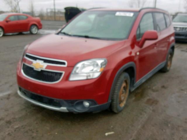 KL77P2ET0DK100969 - 2013 CHEVROLET ORLANDO LT RED photo 2