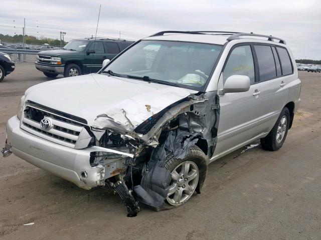 JTEEP21A950106356 - 2005 TOYOTA HIGHLANDER SILVER photo 2