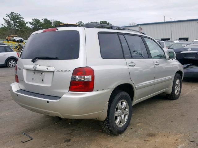 JTEEP21A950106356 - 2005 TOYOTA HIGHLANDER SILVER photo 4