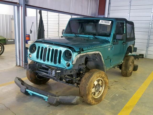 1J4FA54148L513022 - 2008 JEEP WRANGLER S TEAL photo 2