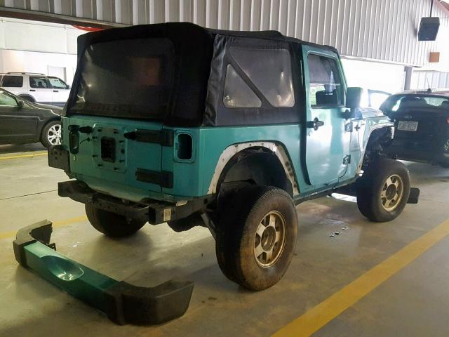 1J4FA54148L513022 - 2008 JEEP WRANGLER S TEAL photo 4