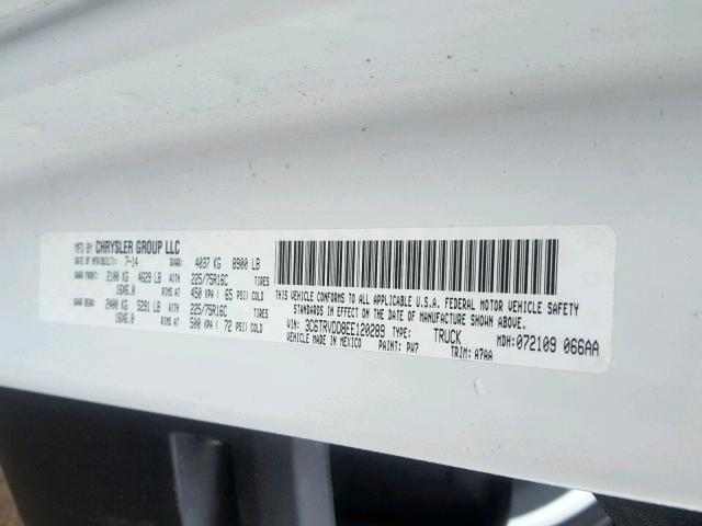 3C6TRVDD8EE120289 - 2014 RAM PROMASTER 白色 照片 10