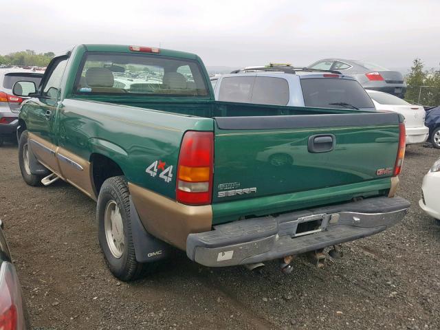 1GTEK14V4XE522011 - 1999 GMC NEW SIERRA GREEN photo 3