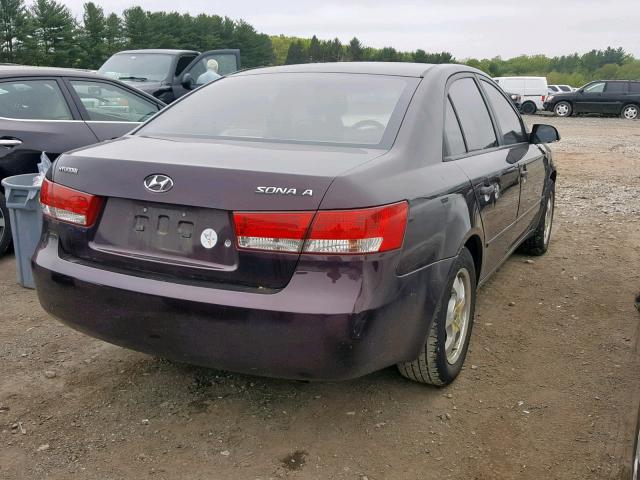 KMHET46C56A112927 - 2006 HYUNDAI SONATA GL MAROON photo 4