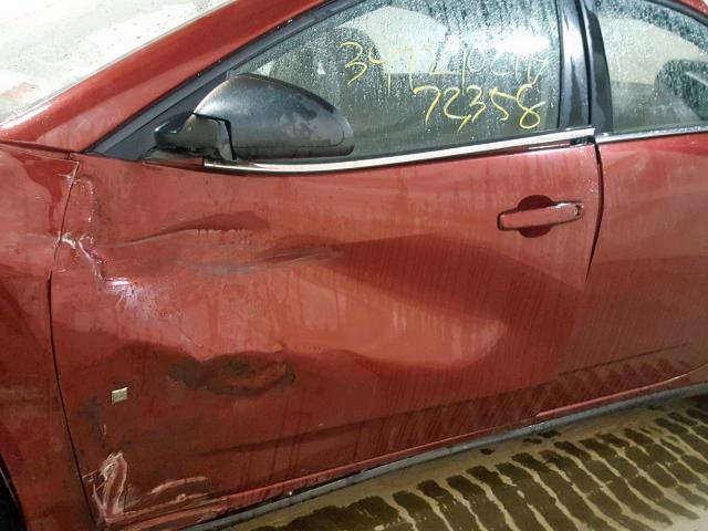 1G2ZF57BX84145999 - 2008 PONTIAC G6 VALUE L RED photo 10