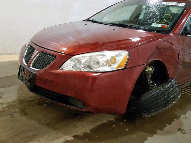 1G2ZF57BX84145999 - 2008 PONTIAC G6 VALUE L RED photo 9