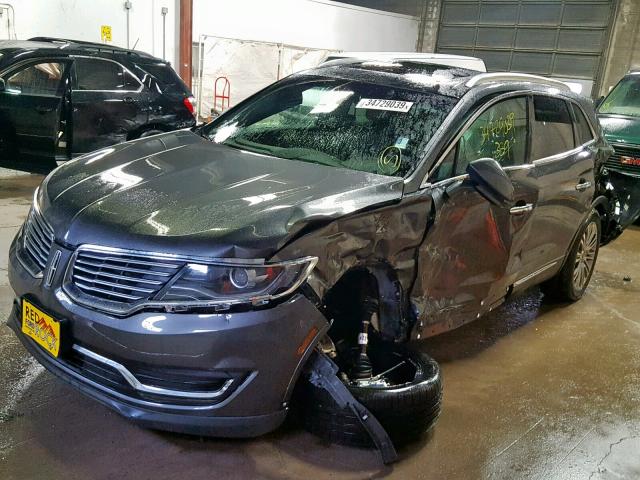 2LMPJ8LR0JBL22352 - 2018 LINCOLN MKX RESERV GRAY photo 2