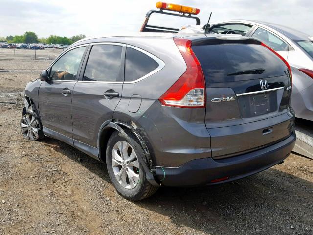 2HKRM4H70EH659419 - 2014 HONDA CR-V EXL GRAY photo 3