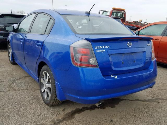 3N1AB6AP7CL704302 - 2012 NISSAN SENTRA 2.0 BLUE photo 3