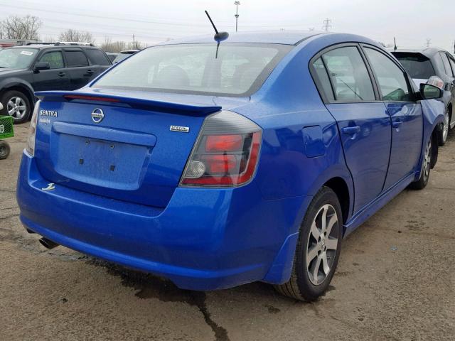 3N1AB6AP7CL704302 - 2012 NISSAN SENTRA 2.0 BLUE photo 4