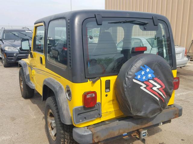 1J4FA29P11P331336 - 2001 JEEP WRANGLER / YELLOW photo 3