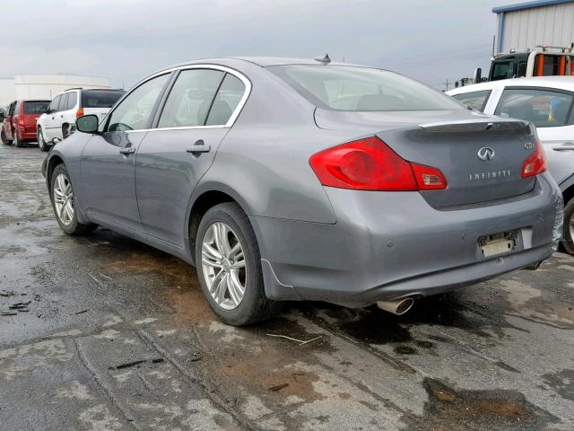 JN1CV6AR5DM764636 - 2013 INFINITI G37 GRAY photo 3