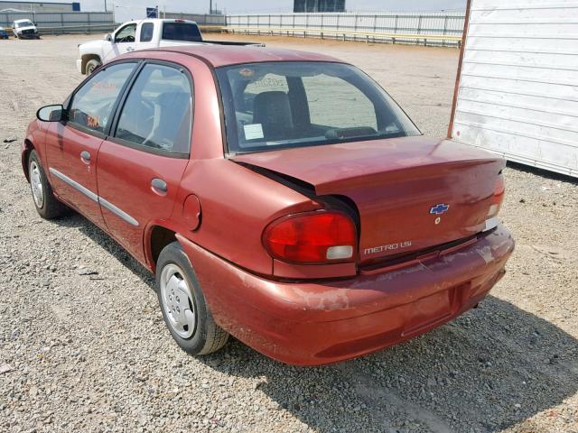 2C1MR5226Y6714248 - 2000 CHEVROLET METRO LSI BURGUNDY photo 3