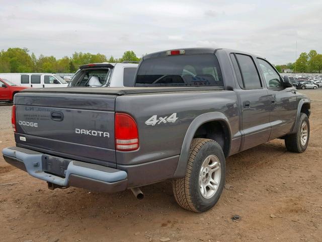 1D7HG38N14S577183 - 2004 DODGE DAKOTA QUA CHARCOAL photo 4