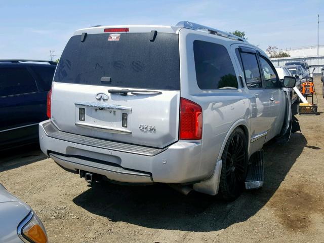 5N3AA08C78N914747 - 2008 INFINITI QX56 SILVER photo 4