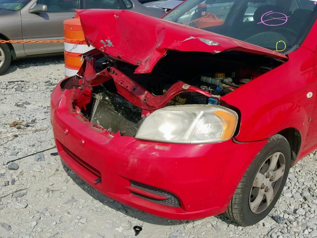 KL1TD56678B154805 - 2008 CHEVROLET AVEO BASE Qırmızı foto 9