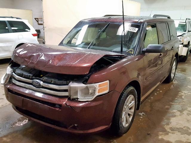 2FMGK5BC1ABA62791 - 2010 FORD FLEX SE MAROON photo 2