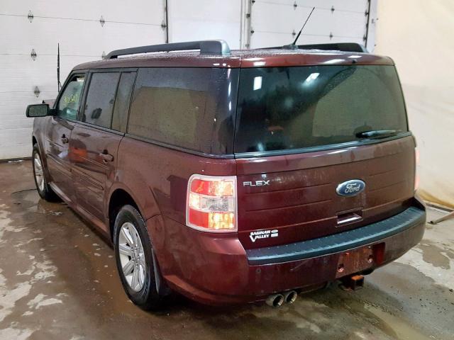 2FMGK5BC1ABA62791 - 2010 FORD FLEX SE MAROON photo 3