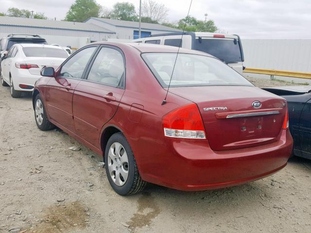 KNAFE121475452650 - 2007 KIA SPECTRA EX MAROON photo 3