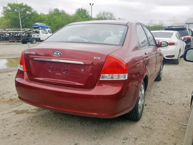 KNAFE121475452650 - 2007 KIA SPECTRA EX MAROON photo 4