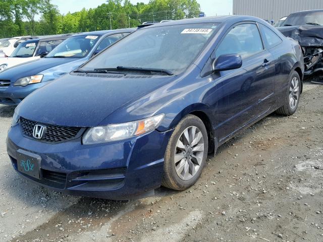 2HGFG12889H503753 - 2009 HONDA CIVIC EX BLUE photo 2