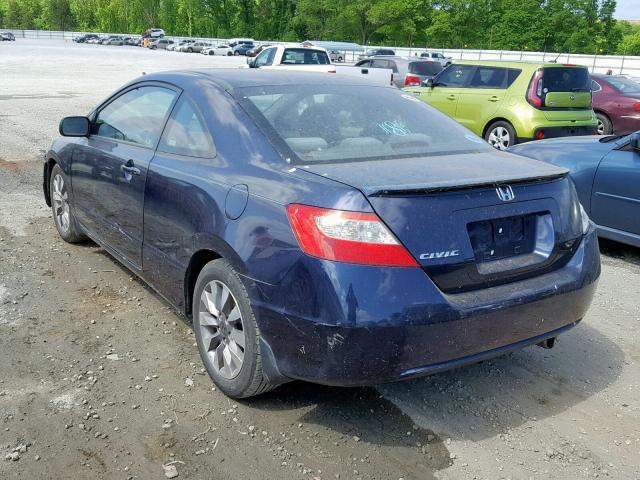 2HGFG12889H503753 - 2009 HONDA CIVIC EX BLUE photo 3