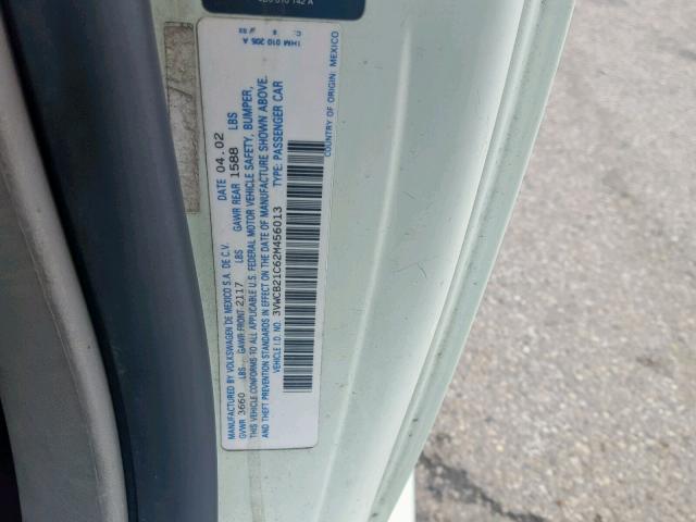 3VWCB21C62M456013 - 2002 VOLKSWAGEN NEW BEETLE GREEN photo 10