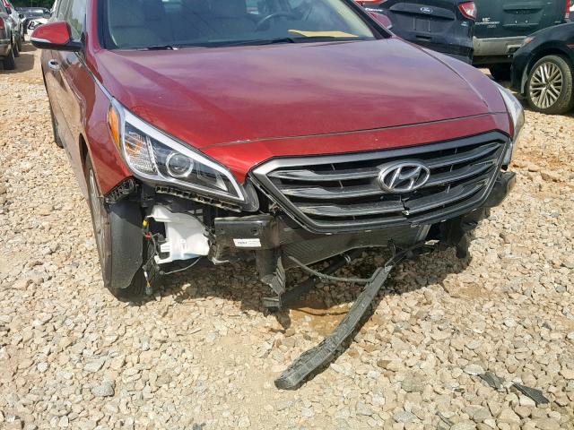 5NPE34AF5GH410765 - 2016 HYUNDAI SONATA SPO RED photo 9