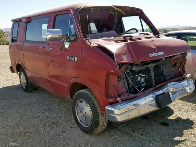 2B7GB11Y6KK374584 - 1989 DODGE RAM VAN B1 RED photo 1